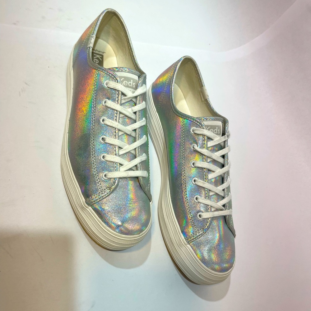 Keds Iridescent Silver Sneakers
Size 10 NWOT - Picture 6 of 16